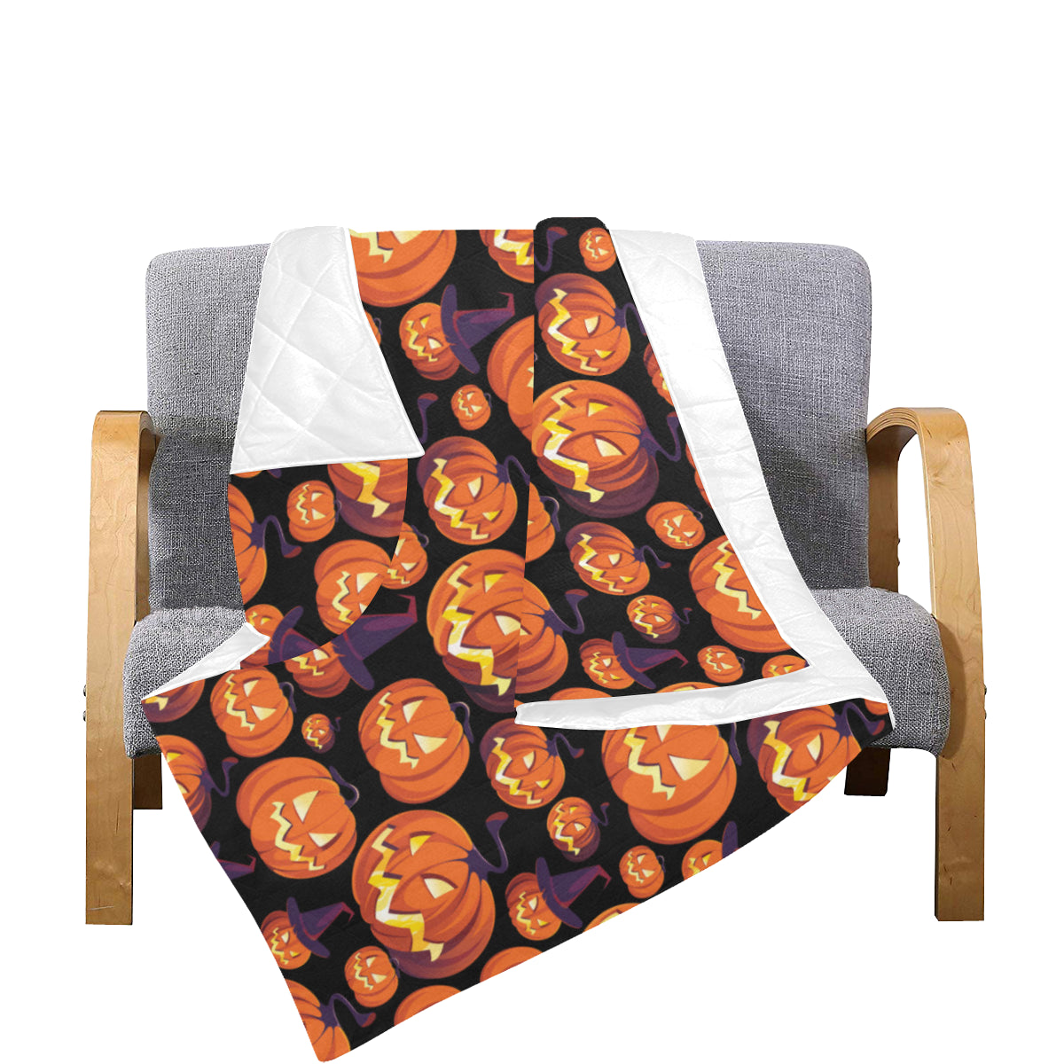 Halloween Pattern Print Design 04 Premium Quilt