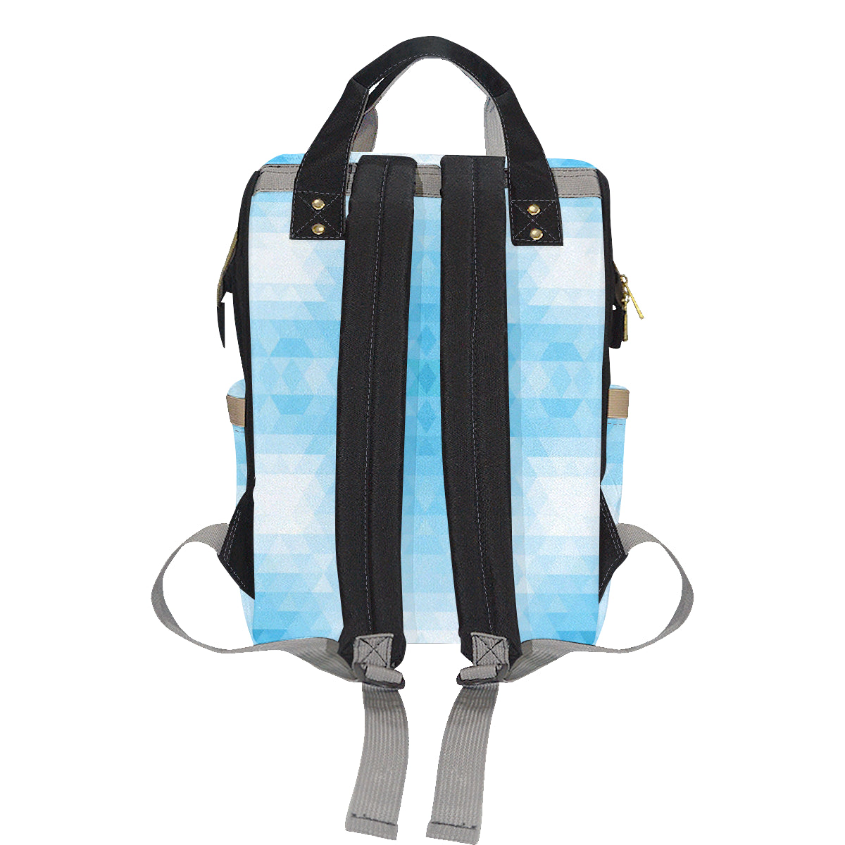 Geometric Blue Pattern Print Design 01 Diaper Bag Backpack