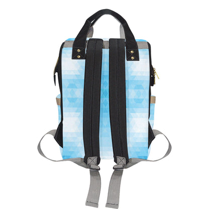 Geometric Blue Pattern Print Design 01 Diaper Bag Backpack