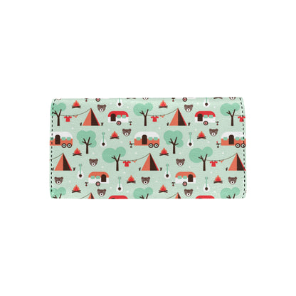 Camper Tent Pattern Print Design 01 Women's Trifold Wallet