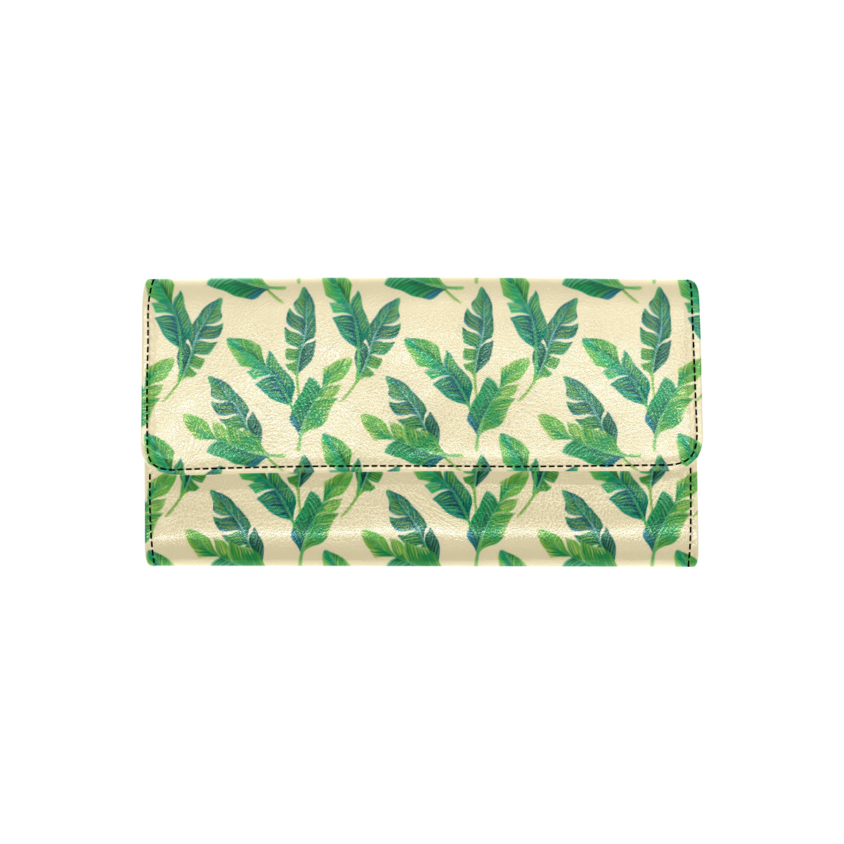 Banana Leaf Pattern Print Design 01 Women's Trifold Wallet
