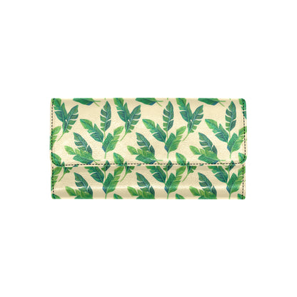Banana Leaf Pattern Print Design 01 Women's Trifold Wallet