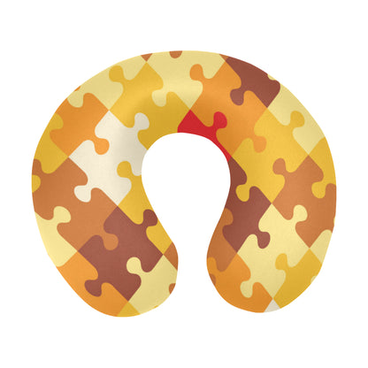 Puzzle Pattern Print Design A01 U-Shaped Travel Neck Pillow