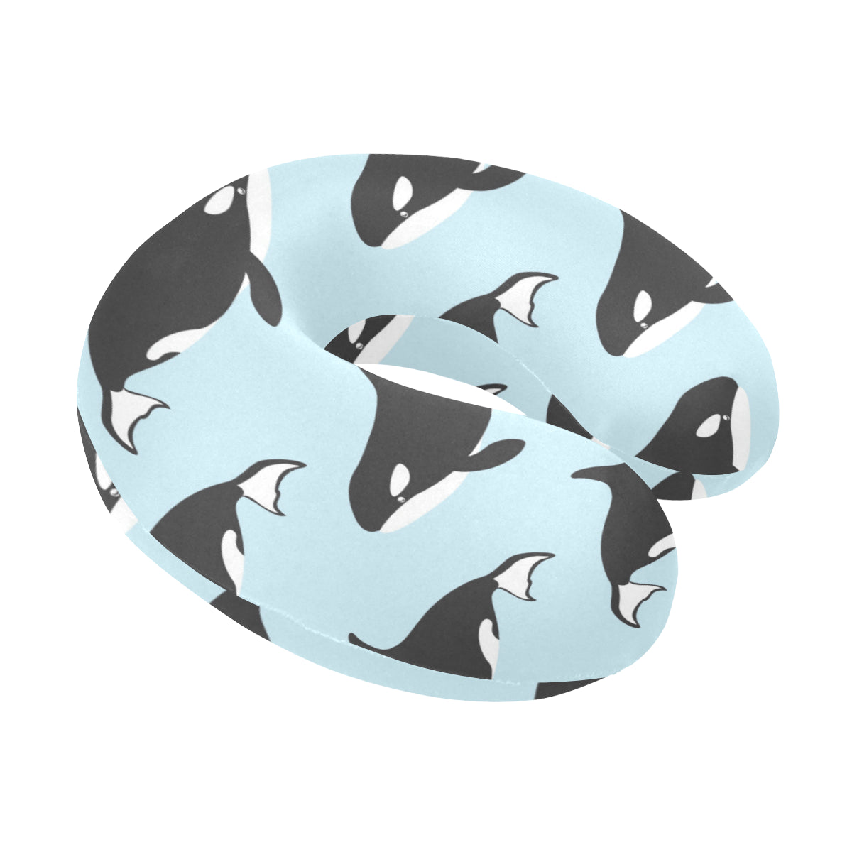 Killer Whale Pattern Print Design 01 U-Shaped Travel Neck Pillow