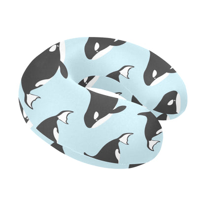 Killer Whale Pattern Print Design 01 U-Shaped Travel Neck Pillow