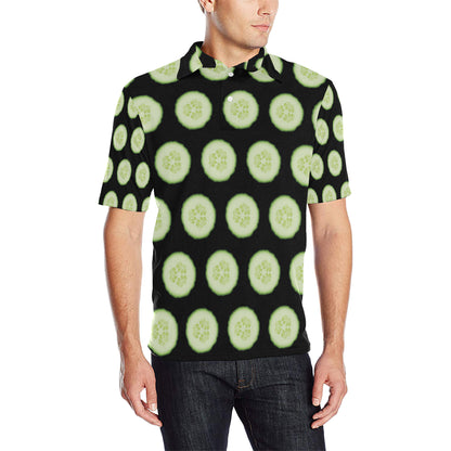 Cucumber Pattern Print Design CC02 Men Polo Shirt