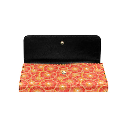 Grapefruit Pattern Print Design GF06 Women's Trifold Wallet