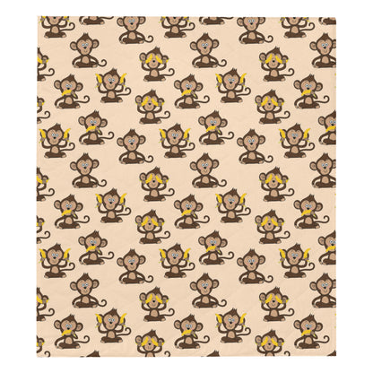 Monkey Pattern Print Design 03 Premium Quilt