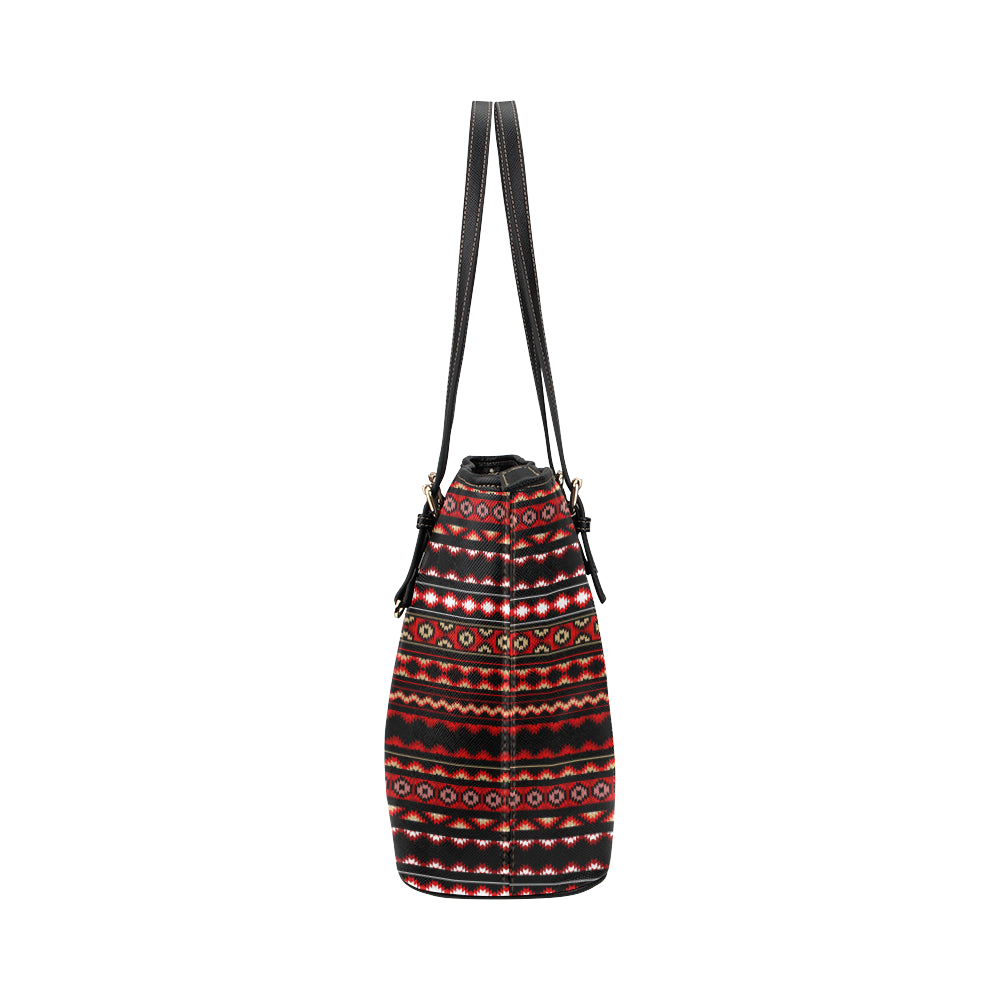 Southwestern Themed Leather Tote Bag