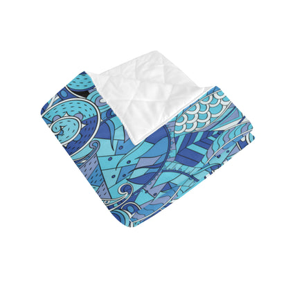 Funky Retro Pattern Print Design A02 Premium Quilt