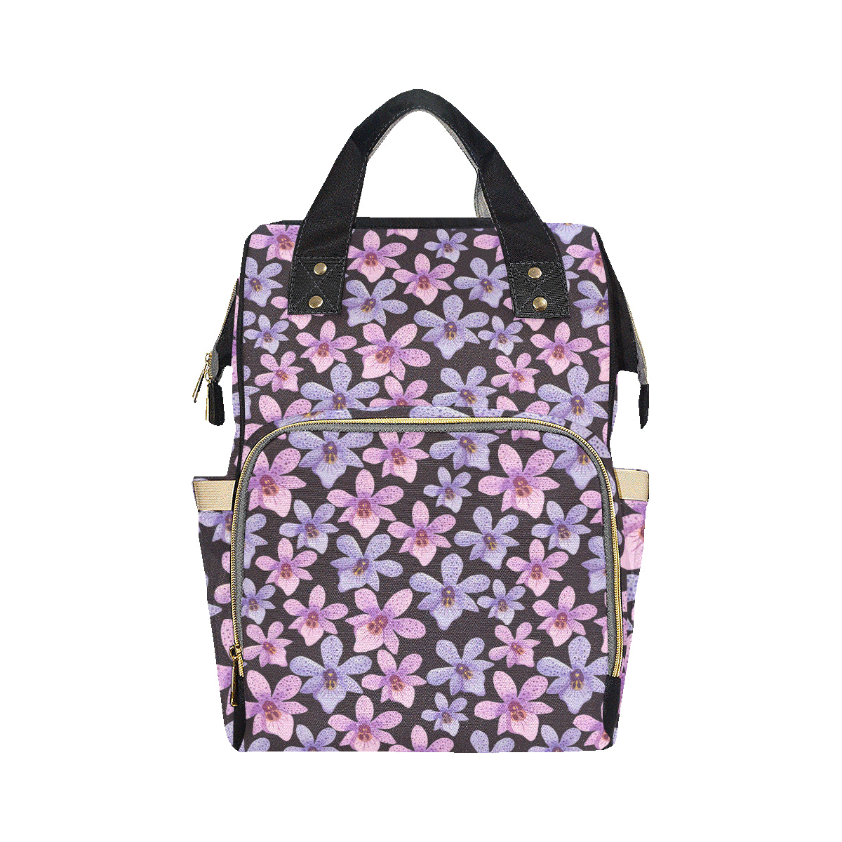Orchid Pattern Print Design OR08 Diaper Bag Backpack