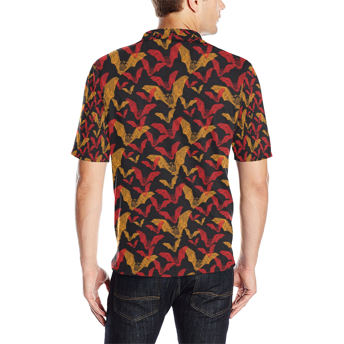 Bat Pattern Print Design 01 Men Polo Shirt