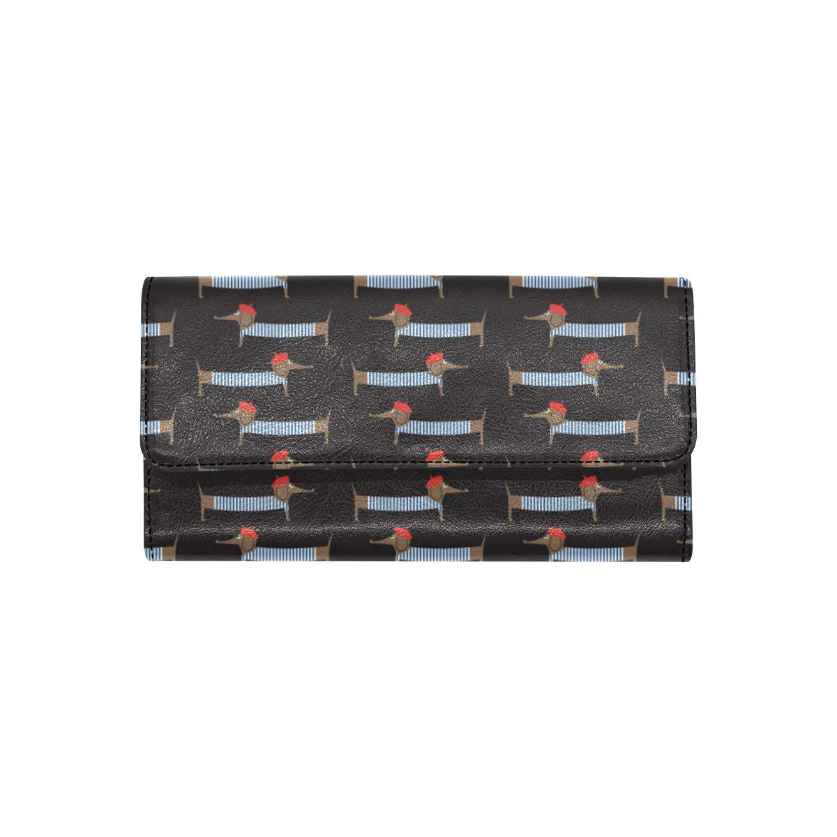 Dachshund Pattern Print Design 04 Women's Trifold Wallet