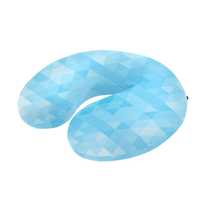 Geometric Blue Pattern Print Design 01 U-Shaped Travel Neck Pillow