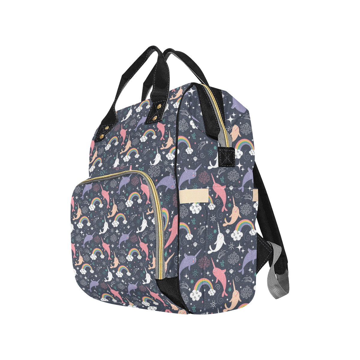 Narwhal Pattern Print Design 01 Diaper Bag Backpack