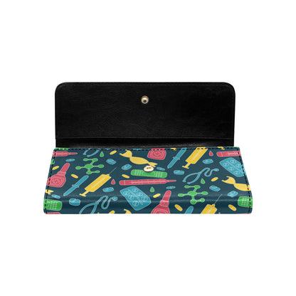 Phlebotomist Pattern Print Design A03 Women's Trifold Wallet