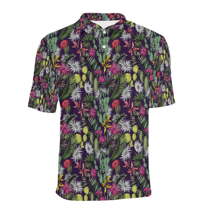 Cactus Pattern Print Design 08 Men Polo Shirt