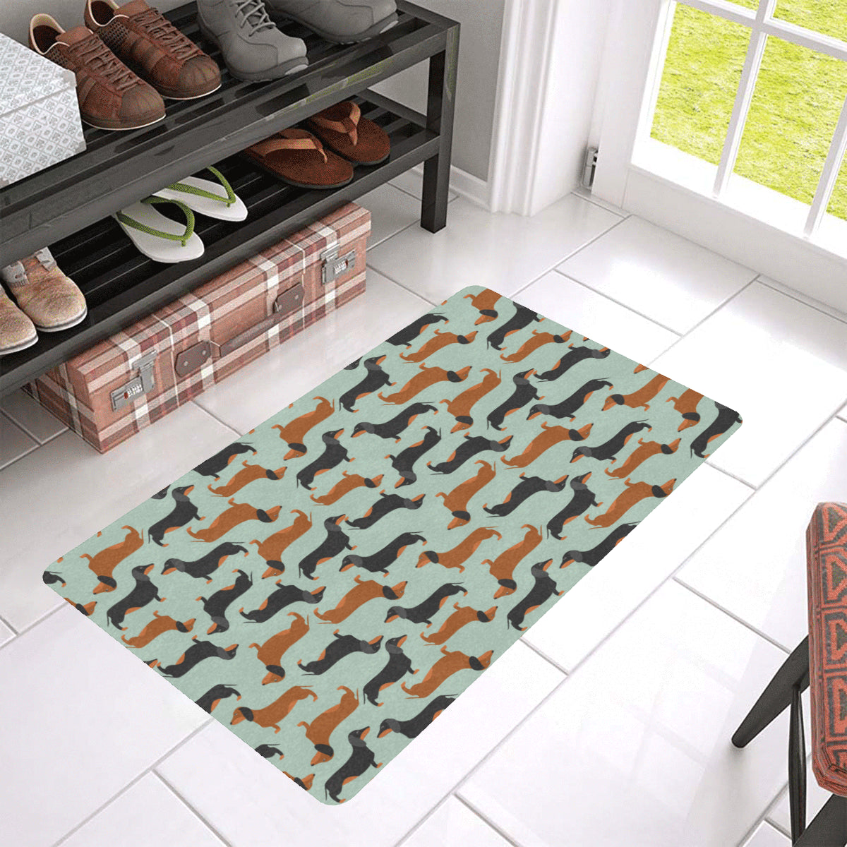 Dachshund Cute Print Pattern Rubber Doormat