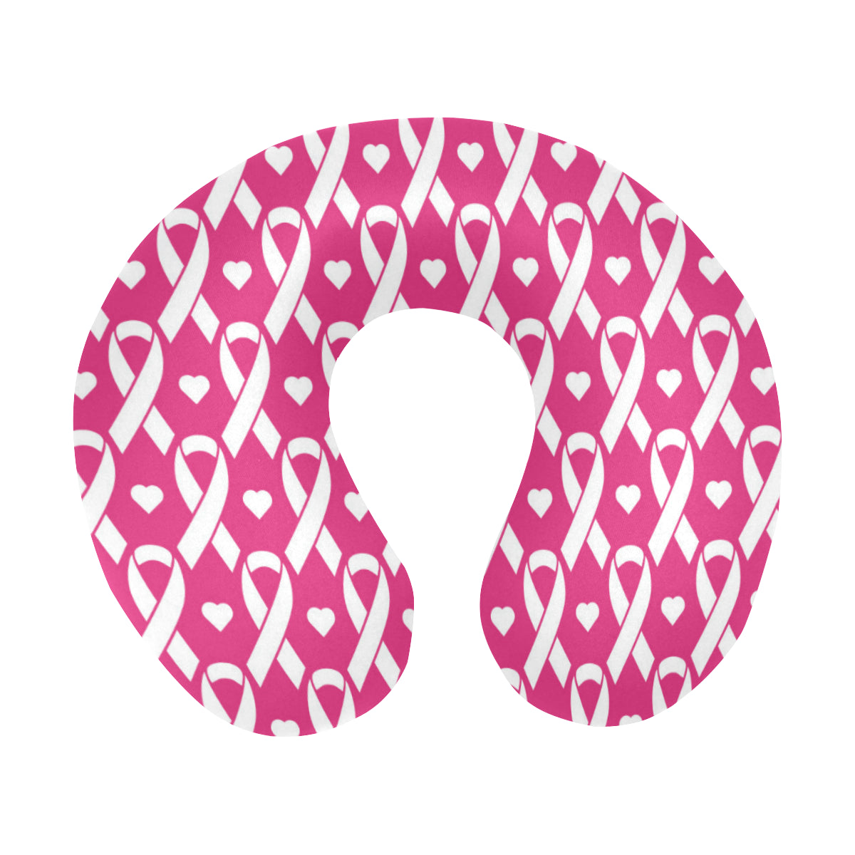 Breast cancer Pattern Print Design 05 U-Shaped Travel Neck Pillow