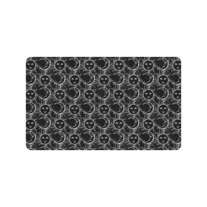 Sun Moon White Design Themed Print Rubber Doormat