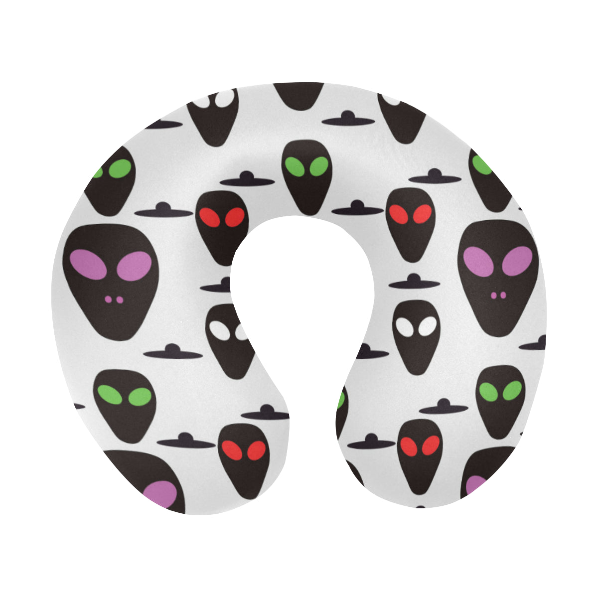 Alien Pattern Print Design 06 U-Shaped Travel Neck Pillow