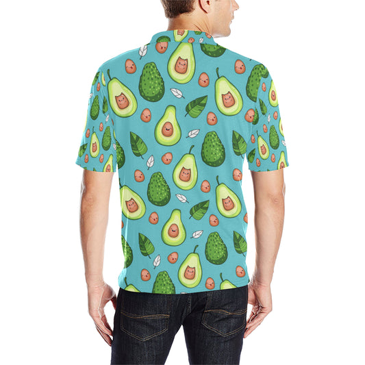 Avocado Pattern Print Design AC05 Men Polo Shirt