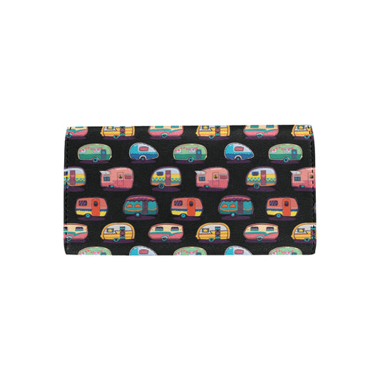 Camper Camping Pattern Women's Trifold Wallet