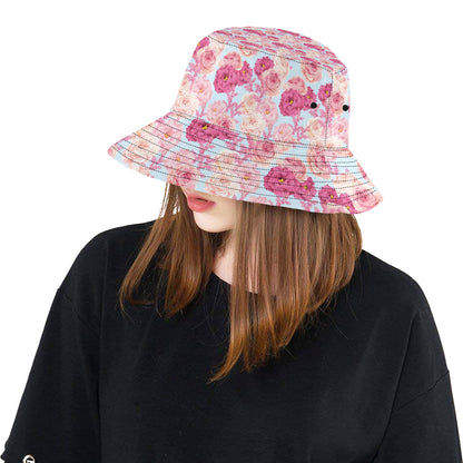 Lisianthus Pattern Print Design LT05 Unisex Bucket Hat