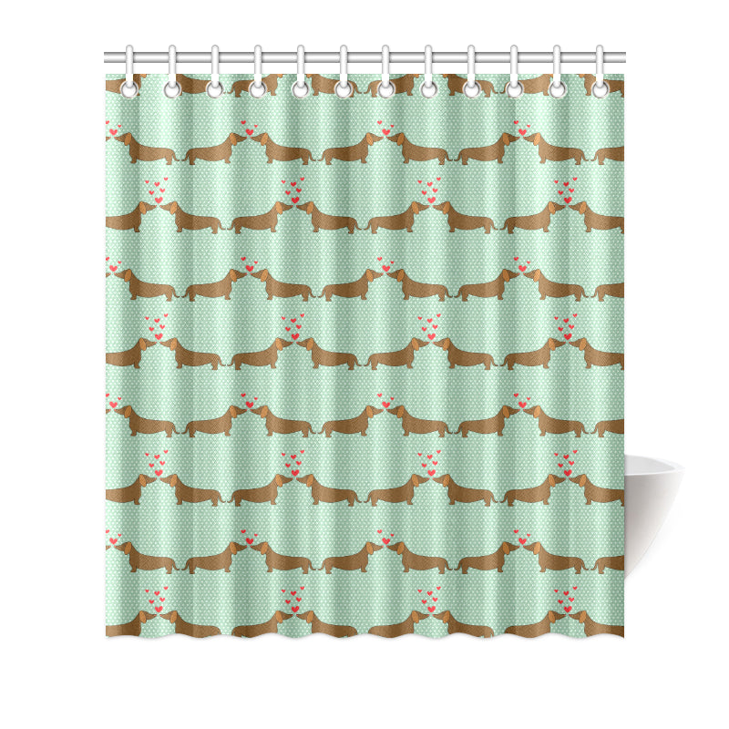Dachshund Pattern Print Design 02 Shower Curtain