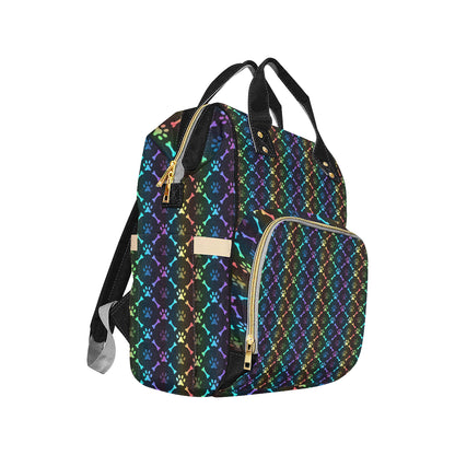 Paw Rainbow Print Diaper Bag Backpack