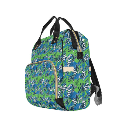 Motocross Pattern Print Design 04 Diaper Bag Backpack