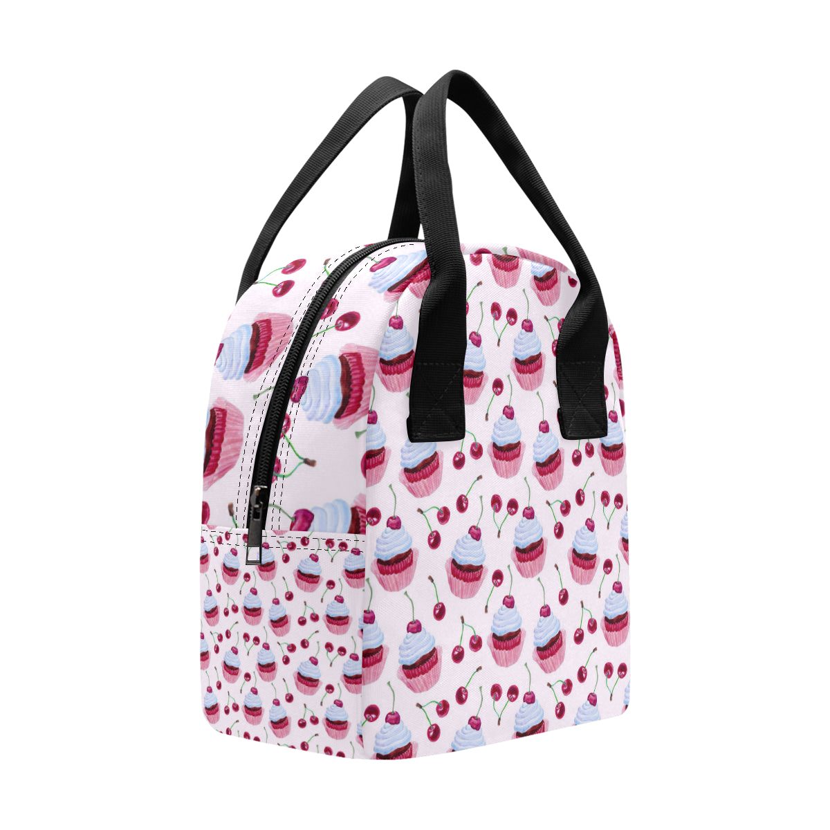 Cherry Cupcake Pink Pattern Insulated Lunch Bag