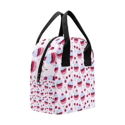 Cherry Cupcake Pink Pattern Insulated Lunch Bag