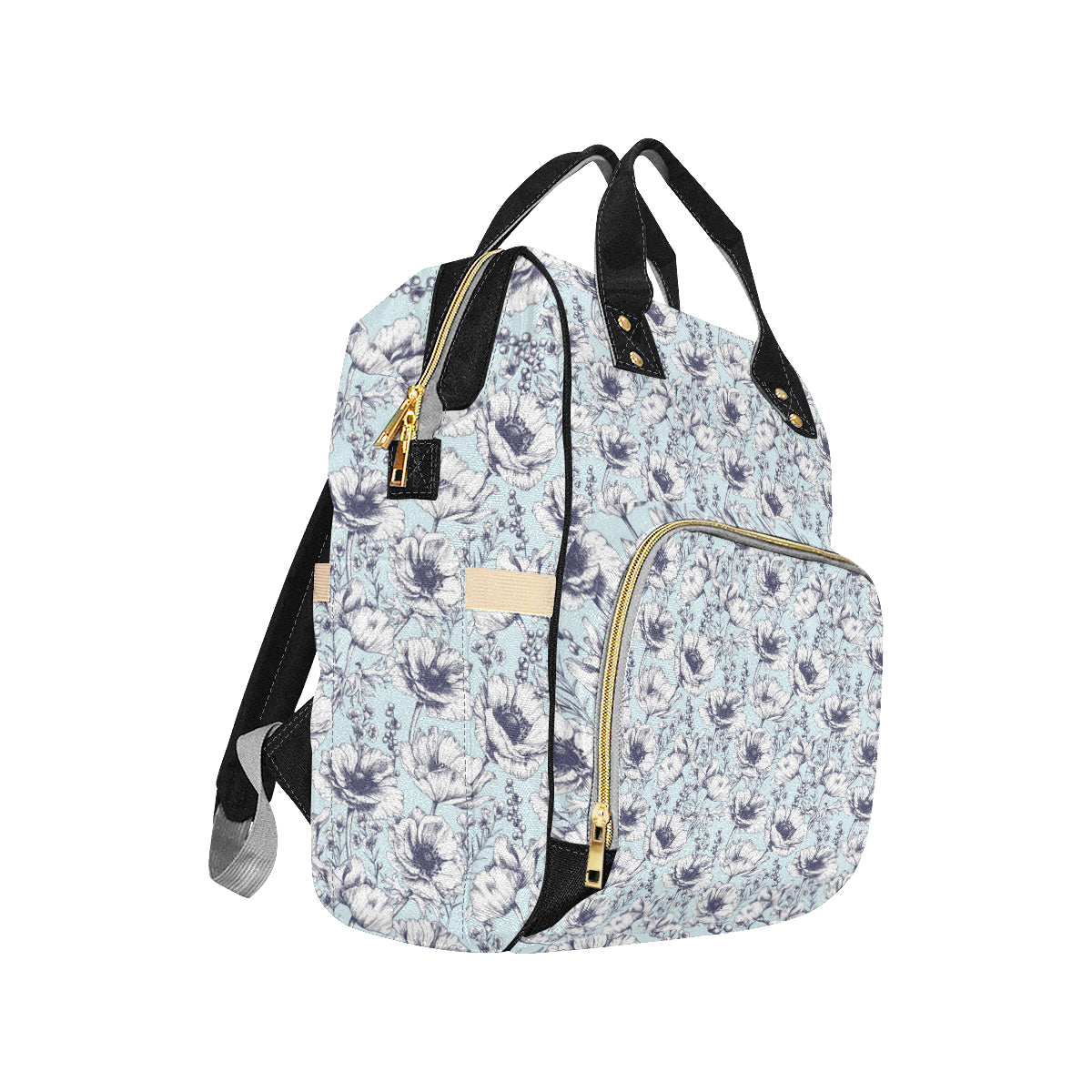 Anemone Pattern Print Design 02 Diaper Bag Backpack