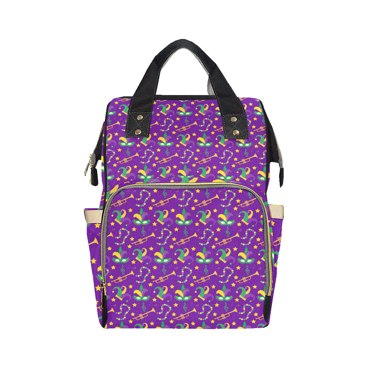 Mardi Gras Pattern Print Design 06 Diaper Bag Backpack