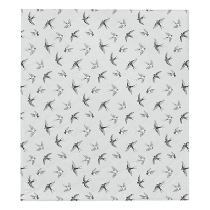 Swallow Bird Pattern Print Design 04 Premium Quilt