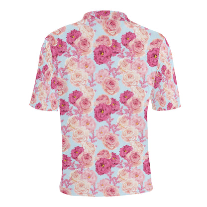 Lisianthus Pattern Print Design LT05 Men Polo Shirt