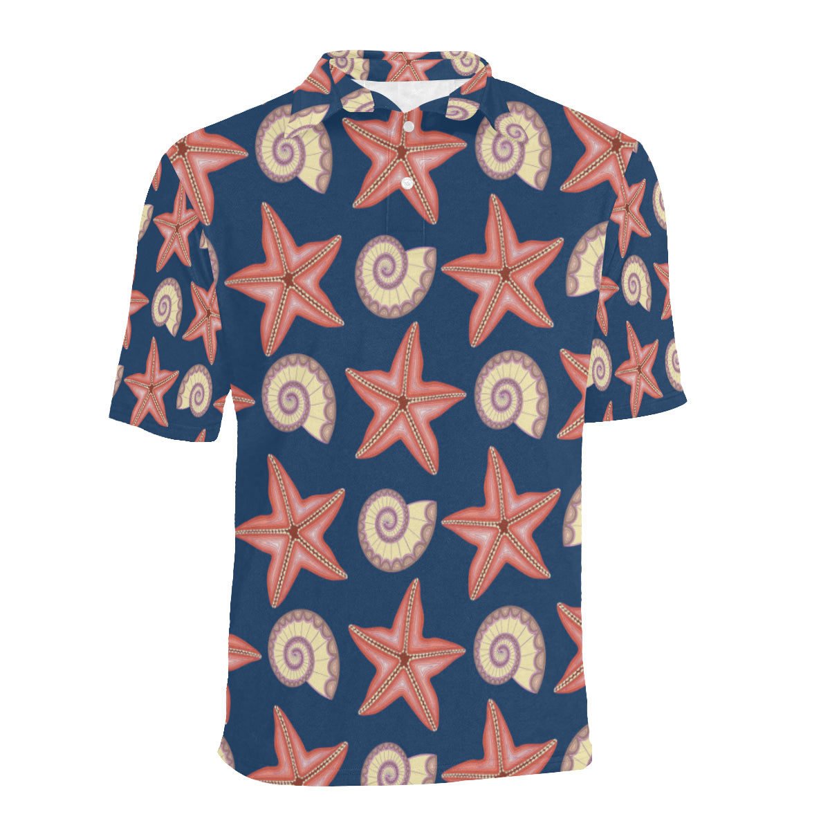 Starfish Pattern Print Design 03 Men Polo Shirt