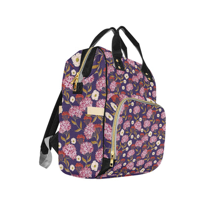 Hydrangea Pattern Print Design HD010 Diaper Bag Backpack
