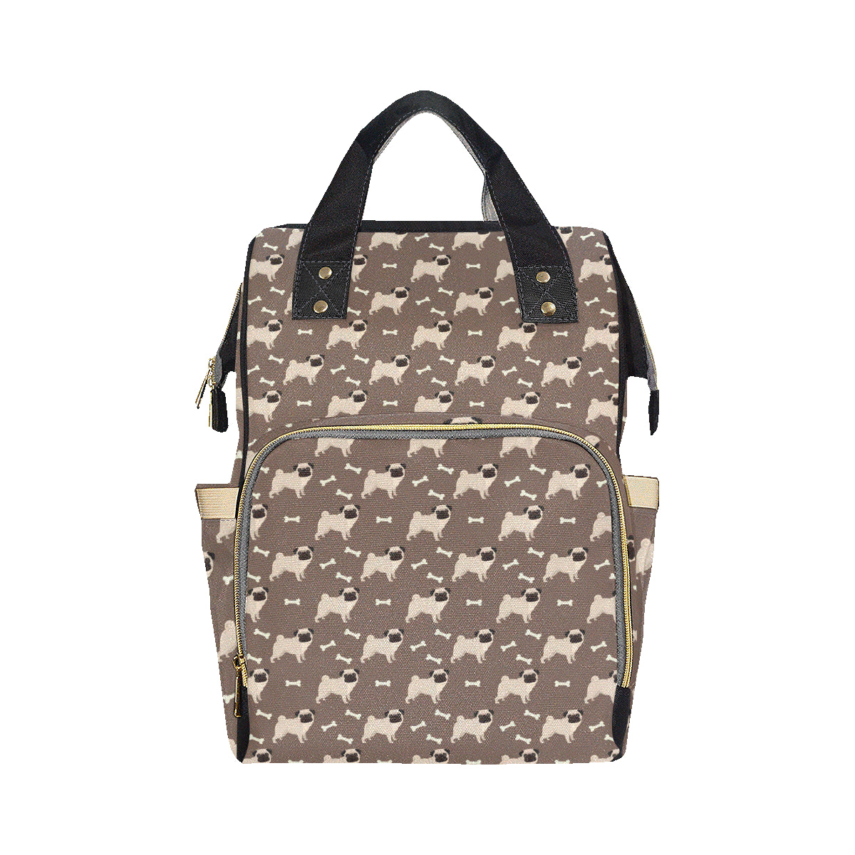Pug Pattern Print Design A02 Diaper Bag Backpack