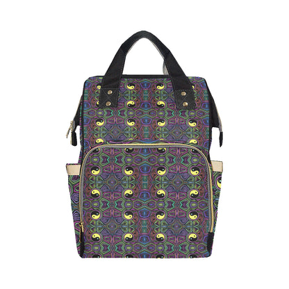 Yin Yang Neon Color Design Print Diaper Bag Backpack