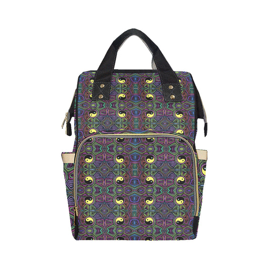 Yin Yang Neon Color Design Print Diaper Bag Backpack