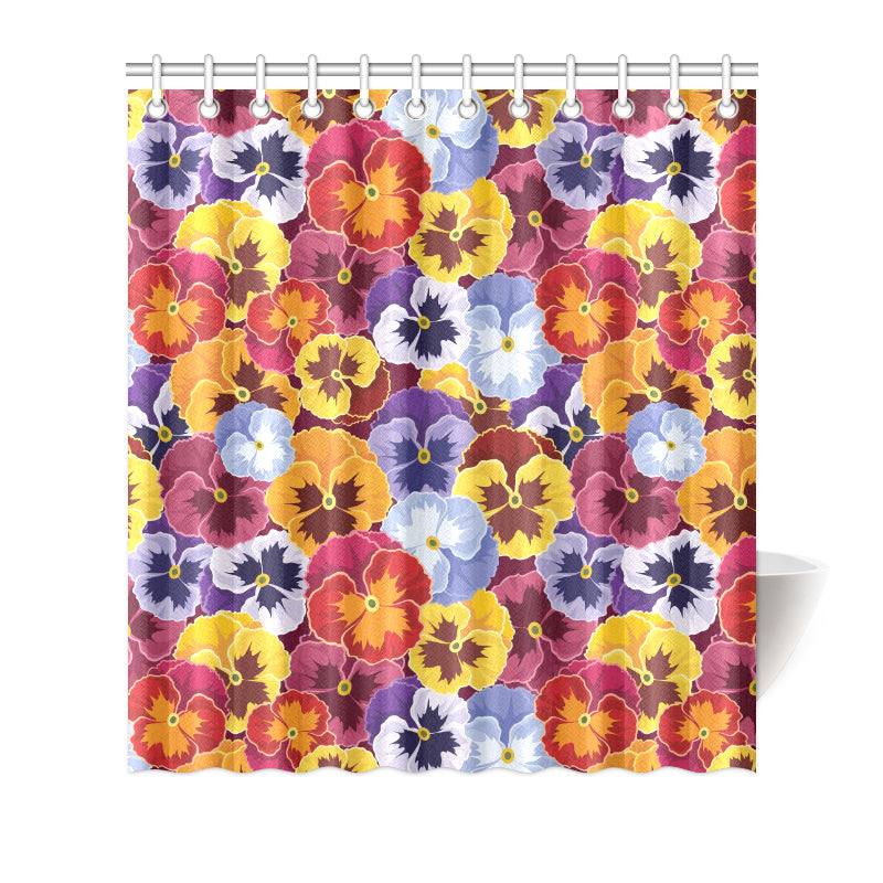 Pansy Pattern Print Design PS01 Shower Curtain