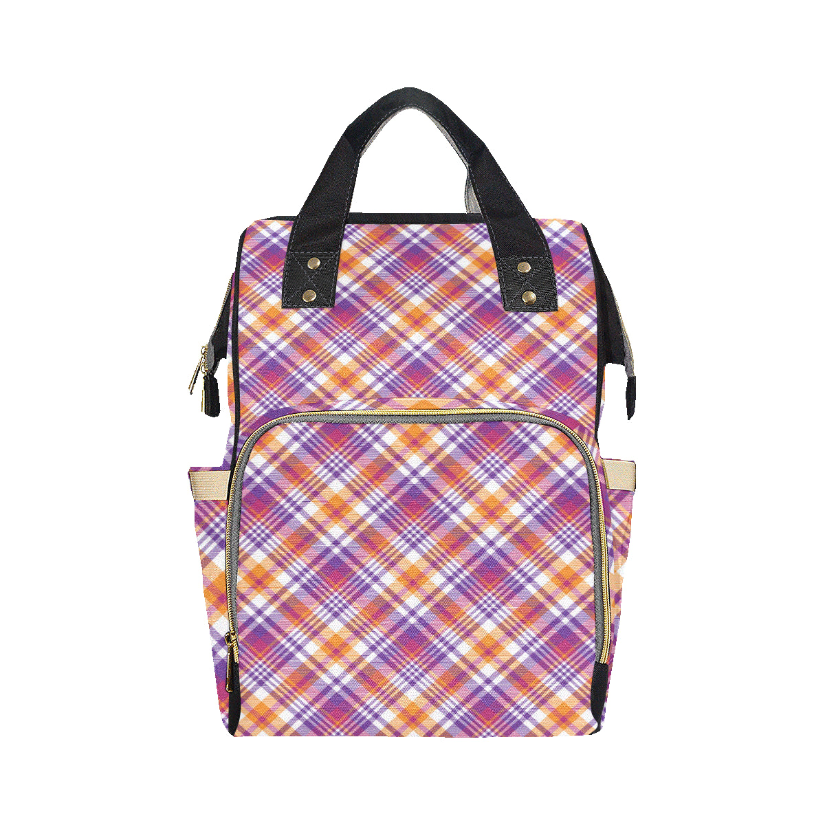 Madras Pattern Print Design 02 Diaper Bag Backpack