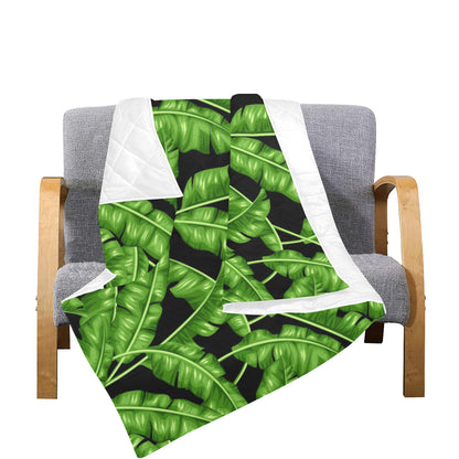 Banana Leaf Pattern Print Design BL01 Premium Quilt