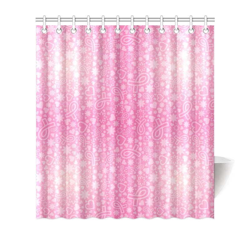 Breast cancer Pattern Print Design 02 Shower Curtain