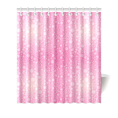Breast cancer Pattern Print Design 02 Shower Curtain