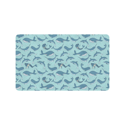 Narwhal Themed Print Rubber Doormat