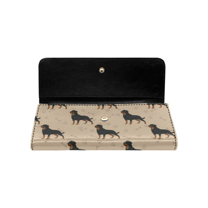 Rottweiler Pattern Print Design A01 Women's Trifold Wallet