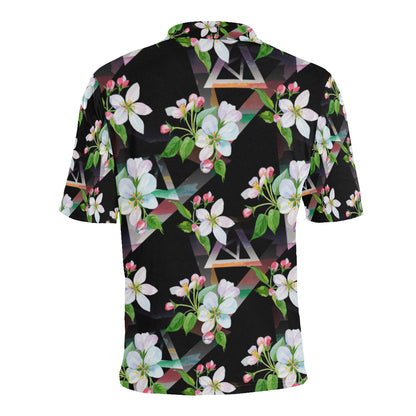 Apple blossom Pattern Print Design AB07 Men Polo Shirt